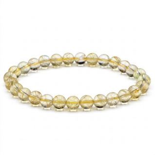 Pulsera 6mm Cuarzo Citrino perlas